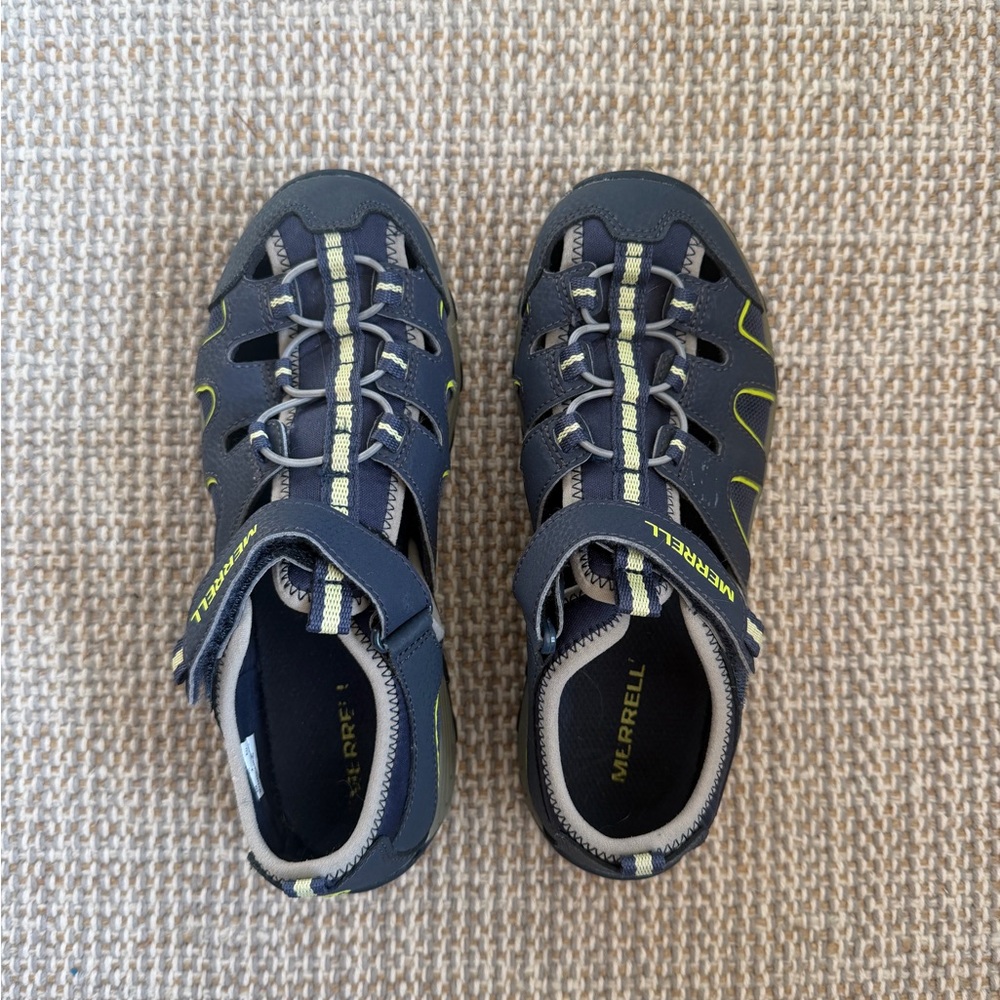 Merrell Kids' H2O Hydro Hiker Sandal (Navy + Lime)